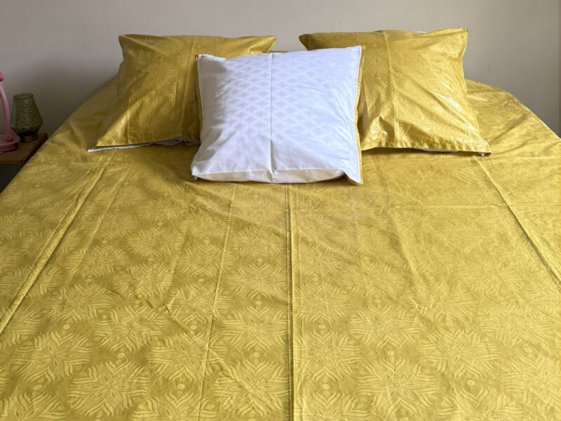 Parure 3 pièces Housse de couette Unie Anis – Image 3