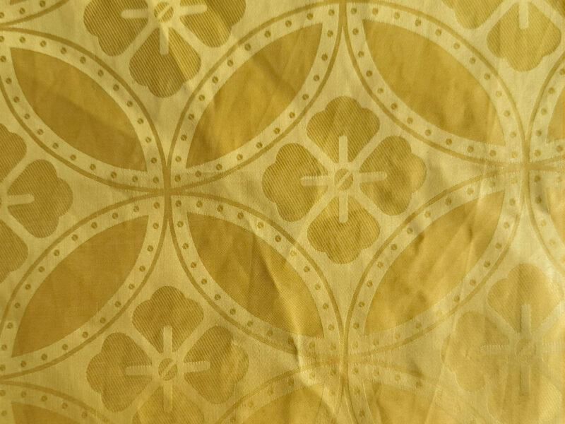 Parure Bazin riche 3 pièces Housse de couette Unie Bicolore Jaune et Blanc – Image 4