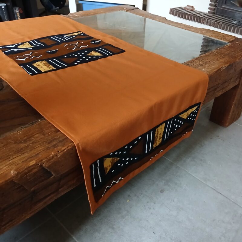 chemin de table cœur Bogolan automne déperlant