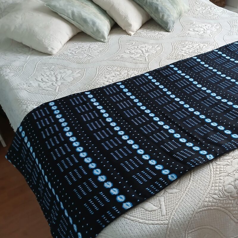 Chemin de lit Indigo Turquoise matelassé