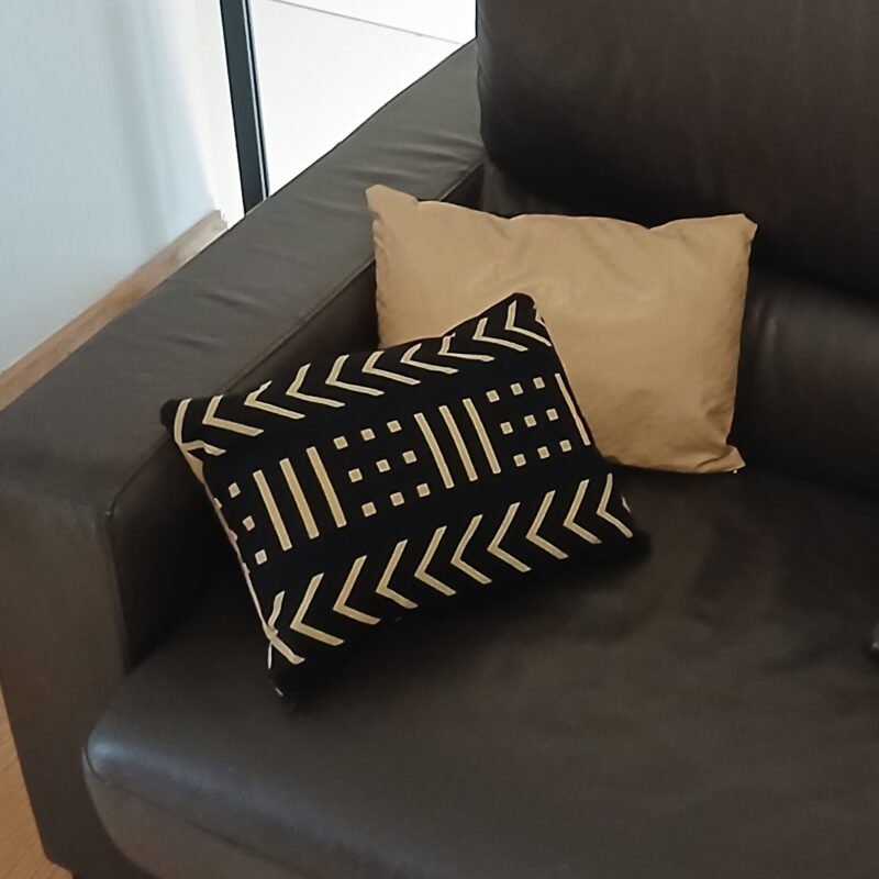 coussins bogolan graphique en duo recto verso