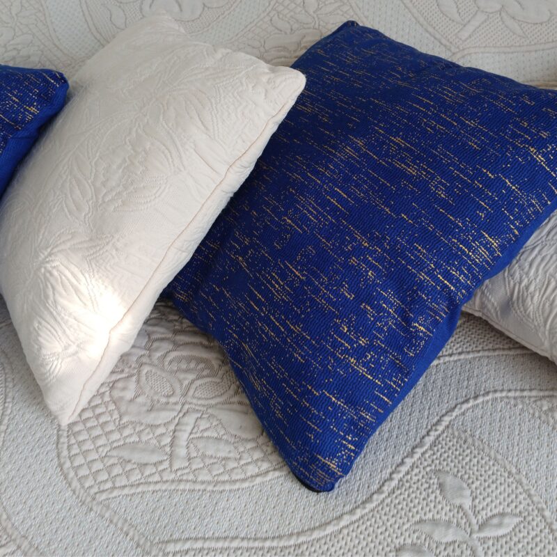 coussin kente Gold Blue zippé