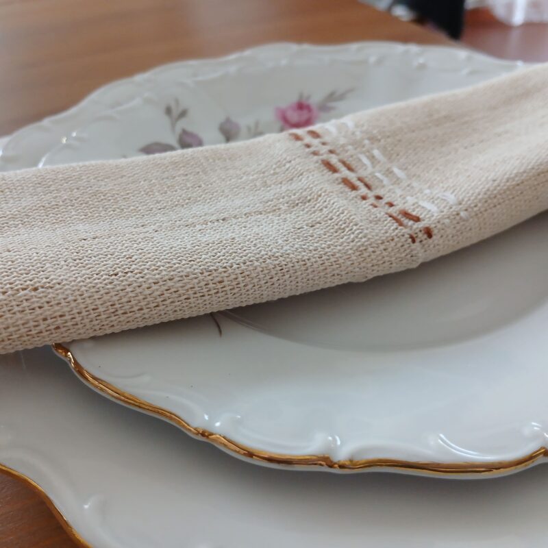 serviette artisanale écrue tissée main